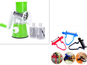 Hand-Crank Veggie Cutter – Easy Stainless Steel Kitchen Tool