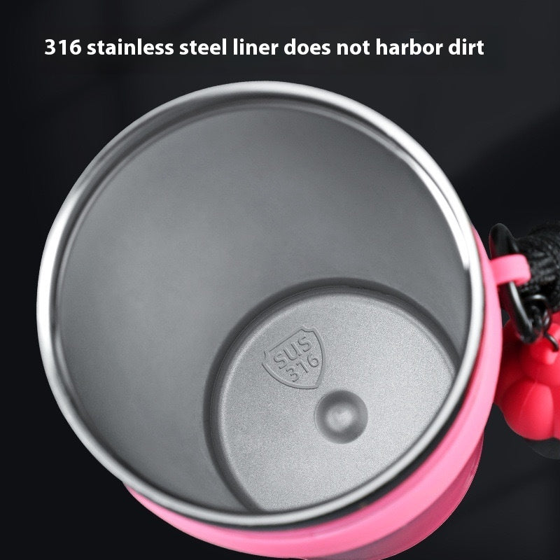 Stainless Steel Large-Capacity Vacuum Cup with Straw & Rope Handle – 710ml