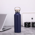 Server Kitchen Stainless Steel Sports Bottle – Bamboo Lid, Double-Layer Vacuum Mug