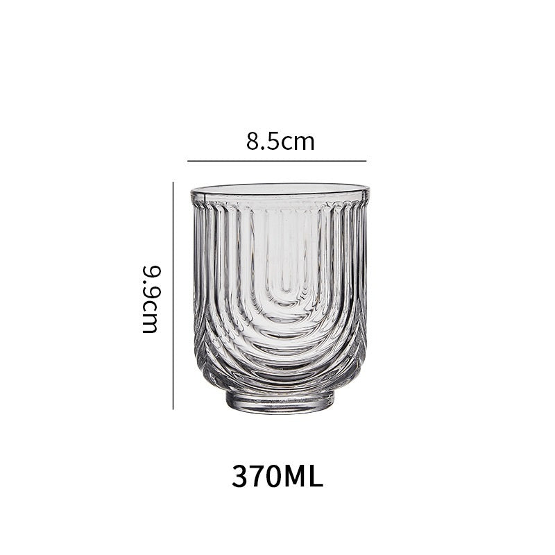 Handmade Small U Glass Water Cup – Unique Clear Juice Cup, Minimalist Niche Design, Heat-Resistant Glass for Home, Office & Cafés