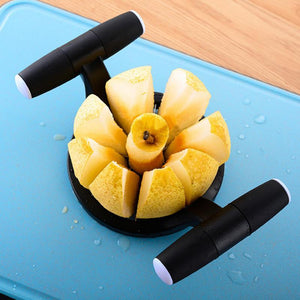 Stainless Steel Fruit Slicer - 8-Wedge Pear/Lemon Cutter with TPR Handle
