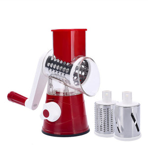 Hand-Crank Veggie Cutter – Easy Stainless Steel Kitchen Tool