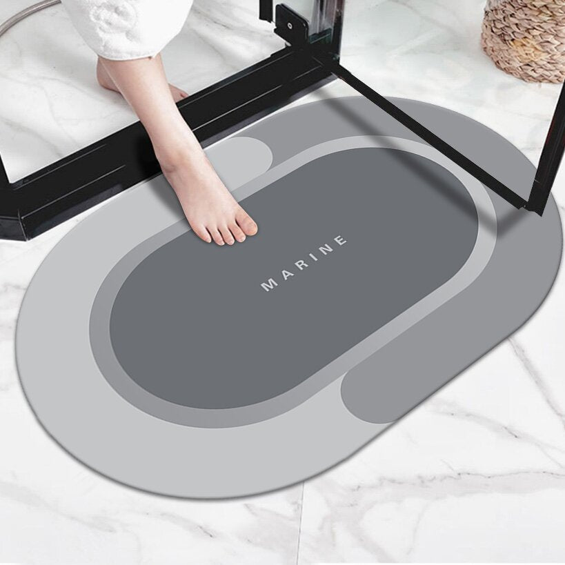 Absorbent Diatom Ooze Soft Cushion Foot Mat – Quick-Drying & Stylish Comfort