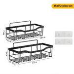 server kitchen Punch-Free Bathroom Storage Rack – Wall Mounted, Space-Saving Organizer for Toiletries,