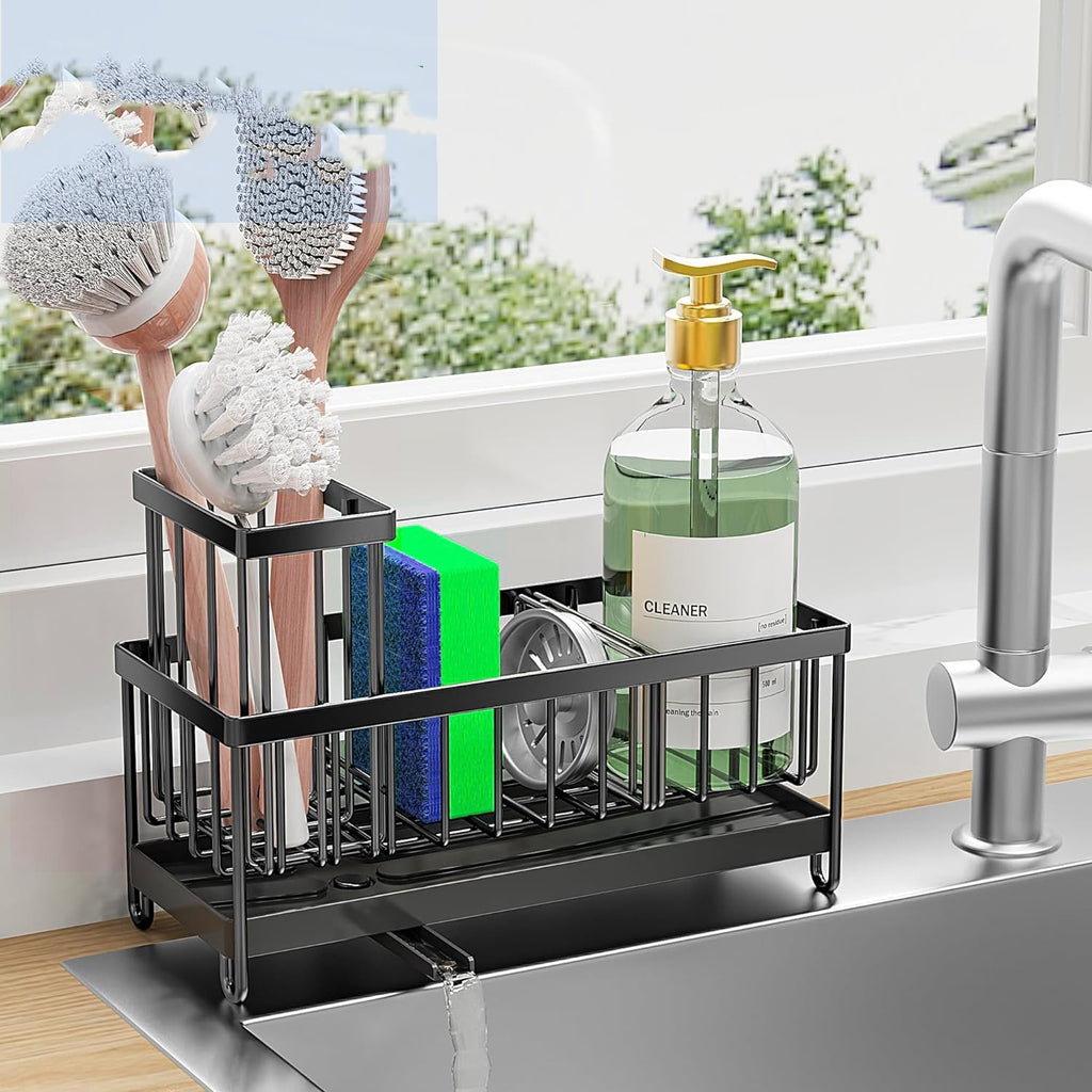 Server Kitchen 304 Stainless Steel Sponge & Cloth Storage Rack – Rustproof Organizer for Sink,