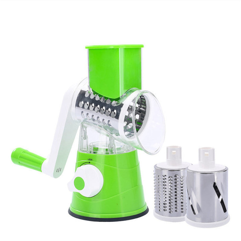Hand-Crank Veggie Cutter – Easy Stainless Steel Kitchen Tool