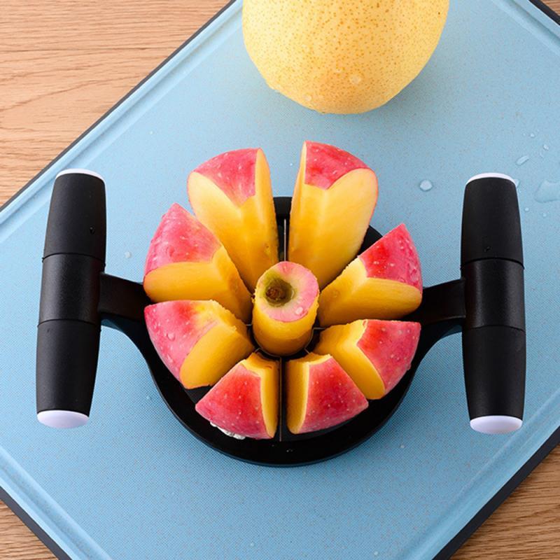 Stainless Steel Fruit Slicer - 8-Wedge Pear/Lemon Cutter with TPR Handle