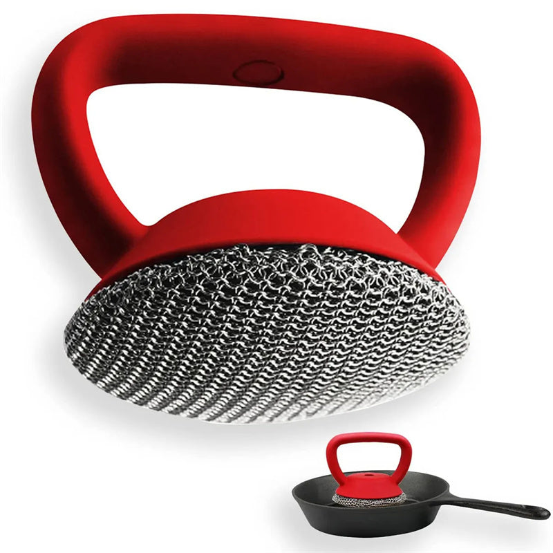 The Ultimate Cast Iron Cleaning Solution – 316 Stainless Steel Chainmail Scrubber