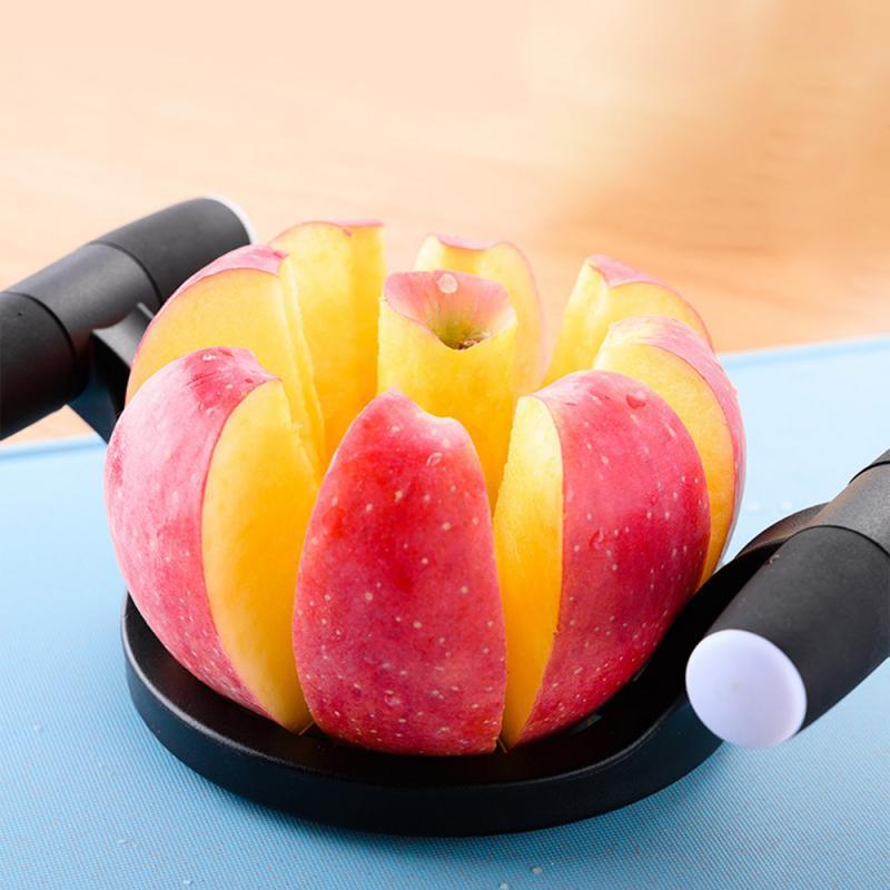 Stainless Steel Fruit Slicer - 8-Wedge Pear/Lemon Cutter with TPR Handle