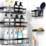 server kitchen Punch-Free Bathroom Storage Rack – Wall Mounted, Space-Saving Organizer for Toiletries,