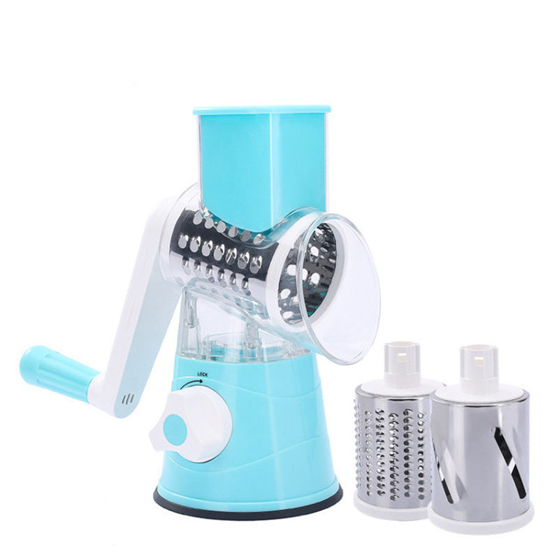 Hand-Crank Veggie Cutter – Easy Stainless Steel Kitchen Tool