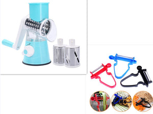 Hand-Crank Veggie Cutter – Easy Stainless Steel Kitchen Tool