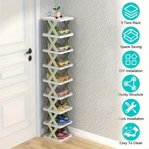 Keep Your Shoes Neat, Tidy & Stylish with the Orange 9-Layer Shoe Rack