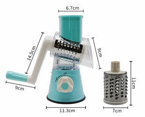 Hand-Crank Veggie Cutter – Easy Stainless Steel Kitchen Tool