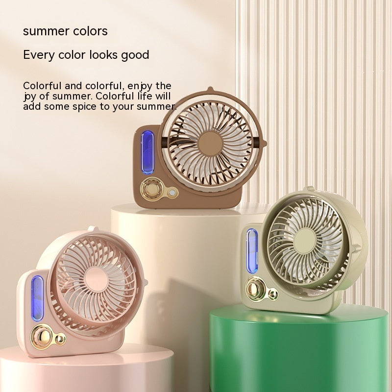 Stay Cool & Refreshed with the 3-in-1 Desktop Spray Humidifier Fan!