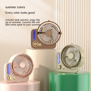Stay Cool & Refreshed with the 3-in-1 Desktop Spray Humidifier Fan!