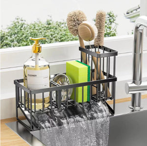 Server Kitchen 304 Stainless Steel Sponge & Cloth Storage Rack – Rustproof Organizer for Sink,