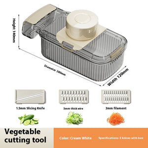 Multi-Blade Vegetable Chopper – Slice, Dice, Grate & Drain