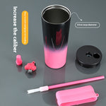 Stainless Steel Large-Capacity Vacuum Cup with Straw & Rope Handle – 710ml
