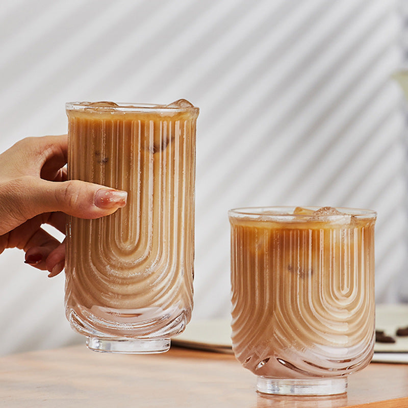 Handmade Small U Glass Water Cup – Unique Clear Juice Cup, Minimalist Niche Design, Heat-Resistant Glass for Home, Office & Cafés