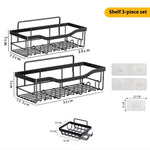 server kitchen Punch-Free Bathroom Storage Rack – Wall Mounted, Space-Saving Organizer for Toiletries,