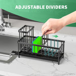 Server Kitchen 304 Stainless Steel Sponge & Cloth Storage Rack – Rustproof Organizer for Sink,