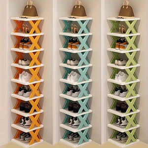 Keep Your Shoes Neat, Tidy & Stylish with the Orange 9-Layer Shoe Rack