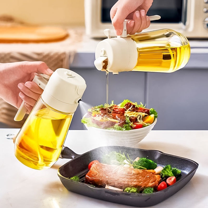 2-in-1 Oil Sprayer & Pour Bottle – Smart, Stylish, and Healthy Cooking!