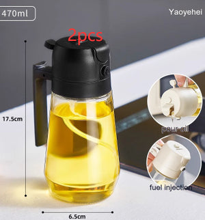 2-in-1 Oil Sprayer & Pour Bottle – Smart, Stylish, and Healthy Cooking!