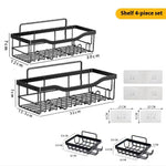 server kitchen Punch-Free Bathroom Storage Rack – Wall Mounted, Space-Saving Organizer for Toiletries,